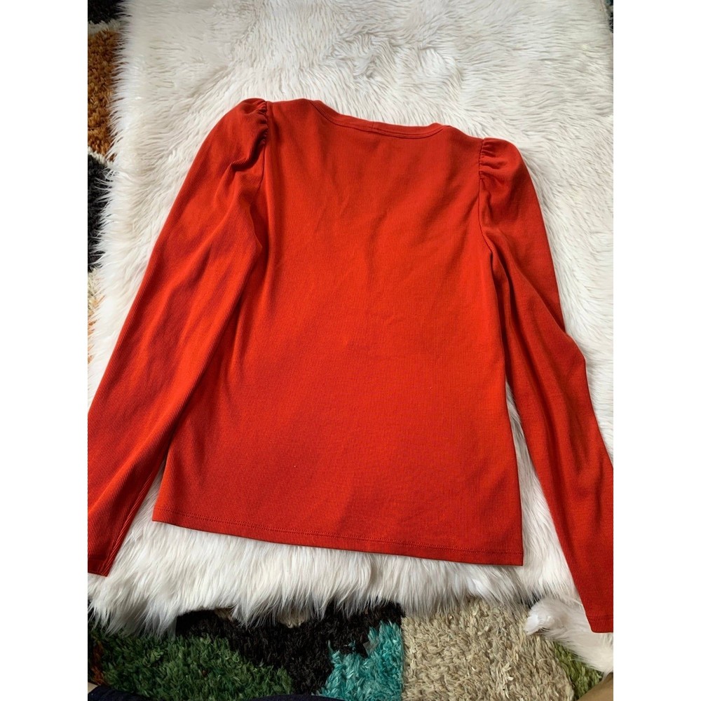 Veronica Beard Orange/Red Long Sleeve Top - Picture 5 of 6